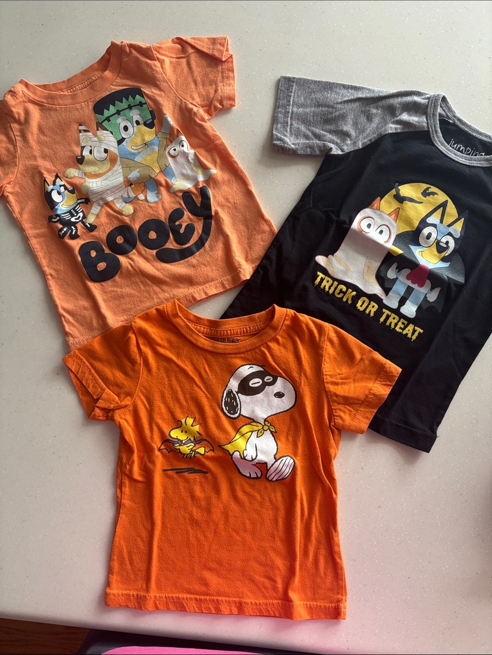 Kids Halloween Snoopy & Bluey Cartoon Graphic T-Shirts